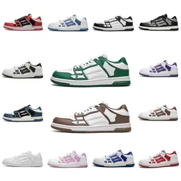 NUOVE AMlRI SKEL TOP HI Sneakers BANDANA Primavera Sneaker Uomo Donna Scarpe casual Designer Scarpa bassa Ossa in pelle Applique Tomaia EVA Plantare Sport Scarpe da corsa 35-45