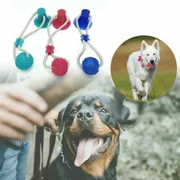 Pet Dog Self-playing Rubber Ball Toy w Suction Cup Interactive Molar Chew Toys for Dog Play Puppy TRB Toy Drop Y2003185Y