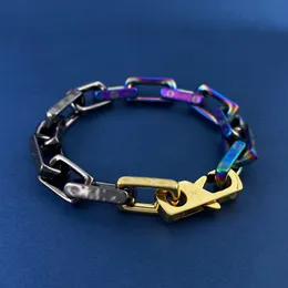 Pulseira de corrente grossa feminina de luxo clássico na moda legal estilo hip hop designercolorido moda material de cobre design ajustável lindo pulseira deslumbrante