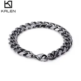 Retro 316 Stainless Steel Brushed Link Chain Bracelets For Men Biker Matte Hand Chain Wrist Wrap Bracelets Cheap Jewelry244x