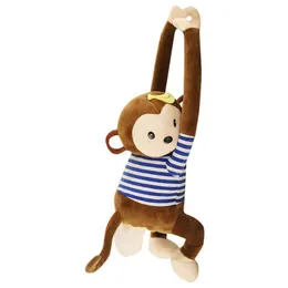 Vävnadslådor servetter Creative Cute Cartoon Monkey Home Office Car Hanging Paper Servit Box Cover Holder Portable Soft 3D Animals 230915