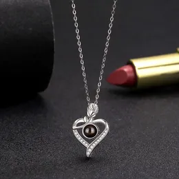 Colares de pingente EthShine 925 Sterling Silver Projeção Po Personalizado Colar Coração Imagem Pingente Colares para Mulheres Presente do Dia das Mães 230915