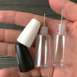 Nuove bottiglie contagocce in plastica da 10 ml con punte in metallo Bottiglia vuota con ago Contenitore in plastica PET E-Liquid per Vapor E Juice Tjwpr