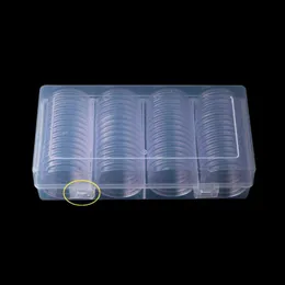 60 Pcs Clear Round 41mm Direct Fit Coin Capsules Holder Display Collection Case With Storage Box For 1 oz American Silver Eagles L2151