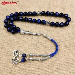 Bangle Natural blue tiger eye Tasbih Muslim Man bracelets Gift Eid misbaha accessories 33 66 99 prayer beads gemstone islamic rosary 230915