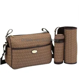 High Quality Diaper Bag Waterproof Designer Mom 3 Piece Baby Zipper Brown Check Print A03 Drop Delivery