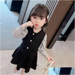 女の子のドレスガール2022秋/冬の子供甘いレースベート温かいプリンセスドレス快適なかわいいベビー服子供服