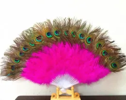 Top Peacock Feather Hand Hand Fan Dancing Party Party Supply Decor