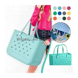 Förvaringsväskor bogg väska Sile Beach Custom Tote Fashion Eva Plastic Women Summer Drop Delivery Home Garden Hushållningsorganisation DHL9T