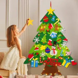 Decorações de Natal DIY Feliz Árvore de Feltro Casa Papai Noel Xmas 21 Anos Véspera 22 Cristmas Crianças Presentes Navidad Ornaments325O