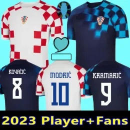 Maglia da calcio Croazia 2023 2024 Home 10 Modric 7 BREKALO PERISIC Maglia da trasferta BROZOVIC KRAMARIC REBIC # 1 LIVAKOVIC Nazionale di calcio Uniforme da uomo kit-02