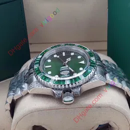 40mm Rbow Rainbow Diamond Bezel Sapphire Baselworld Watch Mens Automatic Green Watches Men Sport 116610LV Sub Date Wristwatches206p