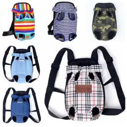 Fashion Pet Dog Carrier Backpack Rainbow Lattice Camouflage Outdoor Travel Products Breathable Shoulder Handle Bags for Small Dogs Cats ZZ