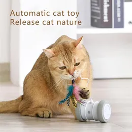 Cat Toys USB Laddning Tumbler Swing Toy Interactive Balance Car Teaser för Kitten Cats Funny Pet Training Products223y