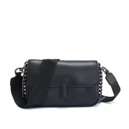 dupe Leather Shoulder Bag Ladies Crossbody Underarm Chain Bag Wide Shoulder Solid Color Small Square Bag