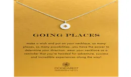 Fashion Dogeared Necklace compass Pendant WITH CARD gold color noble and delicate choker necklace 59855068957