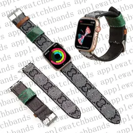 Pulseira de couro de luxo para Apple Watch iWatch Band para apple watch ultra série 8 3 4 5 6 7 9 SE Pulseira de relógio 38mm 44mm 45MM 49mm 40MM 41MM 42mm Marca Designer Smart Straps