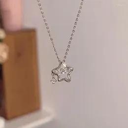 Biżuteria torebki syntetyczne Moissanite Diamond Pięcioopunktowy gwiazda naszyjnik kobiecy projekt Słodka dziewczyna Inkrustowana cyrkon Browling Clavicle łańcuch obojczyka