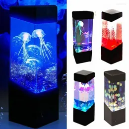 Night Lights Jellyfish Tank Light Aquarium Style LED Lamp Sensory Autism Desk Dropshiping