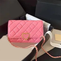 Can Valentines Day Love Lock Designer Bag woc Classic Lattice Women Chian Square Messenger Bag Luxurys HandBag Leather Crossbody Purse Shoulder Bags 230815