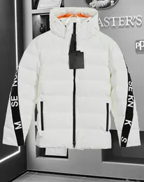 Męska zimowa kurtka w dół płaszcze haft haft w dół kurtka ciepła parka płaszcz męskie kurtki puffer litera drukująca kurtki nożyce nożyczki logo