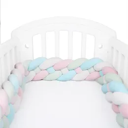 Cushion Decorative Pillow 2 2 Meter Baby Bed Bumper Infant Braid Cot Cradle Cushion Knot Crib Protector Room Decor271F