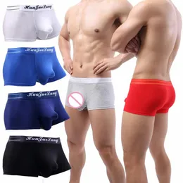 Mutande Boxer sexy Intimo Custodia per pene grande Boxer in cotone da uomo Homme Mutande mutandine maschili Traspirante Plus Size2548