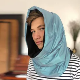 Szaliki mody puffer okładki głowy kobiety mężczyźni unisex sztuczna skórzana chustka na głowę zima wodoodporna szyja ciepłe hidżabowe szalik okrąg