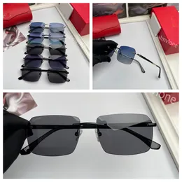 Designers de luxo novo estilo óculos de sol UV400 polarizados óculos de designer de luxo para mulher sem moldura mens óculos de sol carrinho marca óculos de sol