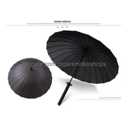 Parapluies Parapluie à long manche Parapluie mâle et femelle épée droite samouraï japonais 24 os enfant pongé livraison maison jardin ménage Dhtpo