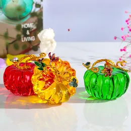 Bannerflaggor Ins Glass Crystal Pumpkin Small Crafts Desktop Creative Home Decoration Po Props Counter Decoration 230914