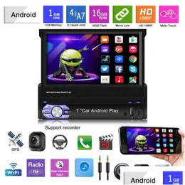 Accessori GPS per auto 7 pollici 1 Din Navigatore telescopico Sn Android 9.1 Radio All-In-One Grande navigazione Palm Fl Touch Drop Delivery Autom Dhdub