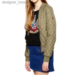 Piumino da donna Parka Giacca da donna Primavera autunno Scollo a V trapuntato trapuntato corto sottile imbottito giacca bomber cappotto piloti cerniera chaqueta capispalla L230915