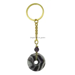 Ключевые кольца 30 мм плавные пончики формируют подвесной кулон драгоценных камней Различное естественное обаяние для сувенирных подарков.