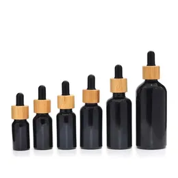 Frosted Glass Dropper Bottle Amber White Black Blue Green With Bamboo Cap 1oz Essential Oil Bottle 5ml 10ml 20ml 30ml 50ml Ptemu