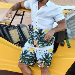 Men's Tracksuits 2023 Summer Hawaii Trend Printing Sets Men Shorts Shirt Clothing Casual Round Collar Floral Beach Short Slee237D