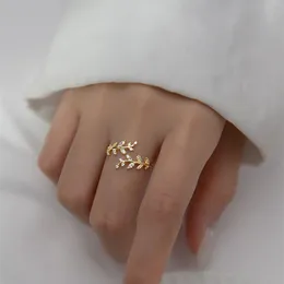 Charme Romantische Zirkon Zweig Blätter Offenen Ring für Frauen Mädchen Hochzeit Ringe Einstellbare Knuckle Finger Schmuck Großhandel YMR021