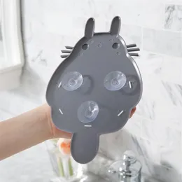 Animal dos desenhos animados Totoro otário rack de armazenamento de plástico escova de dentes prateleira banheiro lavar suprimentos e pasta de dentes crianças colher titulares2481