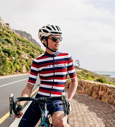 Другие Одежда Гоночные куртки Cafe Du Cycliste Мужская летняя трикотажная куртка с коротким рукавом Быстросохнущая велосипедная одежда Верх для триатлона Непромокаемый майо x0915