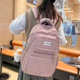Рюкзак высокого качества, водонепроницаемый нейлон, для женщин и девочек, Kawaii, 2023, дорожная сумка, однотонная, с несколькими карманами, большая школьная сумка
