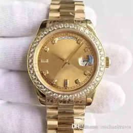 Luxury Men Watch 18K Gold Diamond Automatyczny automatyczny projektant mechaniczny Watch Prezydent Prezydent Pasek Oryginalny składany klamra 260n