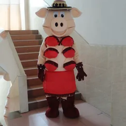 꼭두각시 스트립 돼지 돼지 Swinish 마스코트 의상 할로윈 파티 성인 크기 파티 의상 팬시 드레스