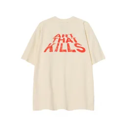 Galerien DEPT Harajuku 23SS Frühling Vintage Washed ART That Kills Pyramid Pharao Buchstaben gedruckt Logo T-Shirt lose übergroße Hip Hop Unisex Kurzarm-T-Shirts IVS