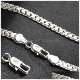 Chains 5Mm 925 Sterling Sier 20Inch Women Fl Sideways Choker Necklaces For Men Fashion Jewelry Accessories Gift Drop Delivery Pendants Dhkep