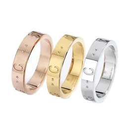 Mode Europe Style Ring Designer Plain Rings Lucury Steel Engraved Letter G Mens Women Jewelry Man High Quality Casual Ring D211244P