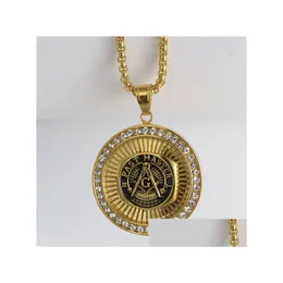 Anhänger Halsketten Neue Edelstahl Herren Mason Signet Anhänger Past Master Freimaurer Symbol Emblem Halskette Schmuck Drop Lieferung Dhepx