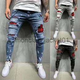 Jeans para hombres Moda para hombres Jeans Jeans ajustados Pantalón elástico Jeans rasgados Jeans deshilachados Pantalones para hombres Slim Fit Pant J230915