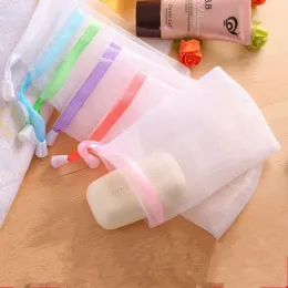 Sabun torbası köpük örtü, köpük temizleme banyosu için sabunlu eldiven net banyo temizlik eldivenleri örgü banyo süngerleri aletler