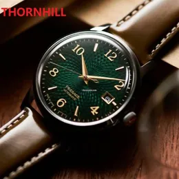 Männer Erde Zifferblatt Designer-Uhren 40mm hochwertiges Lederarmband Saphir-Armband wasserdichte Armbanduhr290J