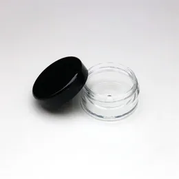 5G 5ML High Quality Clear Plastic Cosmetic Container Jars With Black Lids Cosmetic Cream Pot Makeup Eye Shadow Nails Powder Jewelr226I